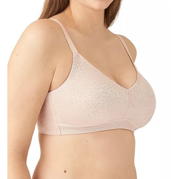 🆕WACOAL Back Appeal Wireless Seamless Unpadded Bra 38B Beige #852303 - Picture 2 of 10
